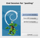 debianized logout of kde